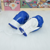 Amazing Boxe อุปกรณ์ตกแต่งภายในรถพวงกุญแจตกแต่งความเย็นสำหรับนักมวย10CM,ถุงมือมวยห้อยจี้หนังกระจก