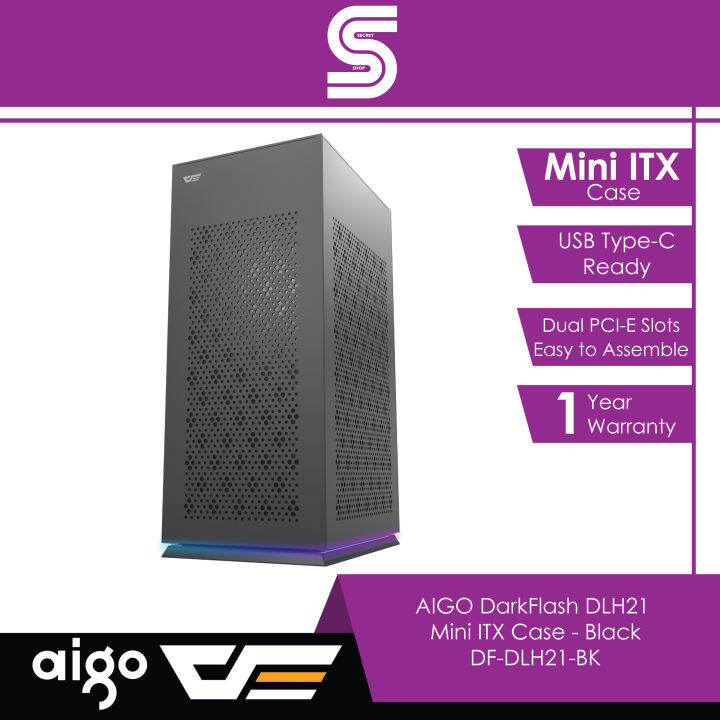 AIGO DarkFlash DLH21 Mini ITX Case - Black - DF-DLH21-BK | Lazada