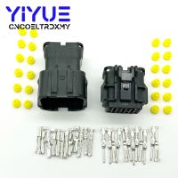 ][= KET 5 Sets 12 Pin Black Female Male Waterproof Electrical Wire Connector Plug Auto Connectors