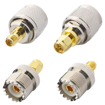 4 PCS / SET UHF SL16 PL259 SO239 to SMA Male Plug Female Jack RF Connector Test Converter