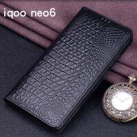 เคสโทรศัพท์มือถือแบบพับหนังวัวแท้ลิชแท้แบบหรูหราขายดีสำหรับ Vivo Iqoo Neo 6 Neo6ปลอกคลุมทั้งหมดกระเป๋าเคสโทรศัพท์