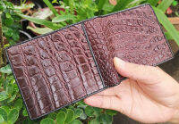 Genuine crocodile Leather งานสวยๆกระเป๋าหนังจระเข้ สีนำตาลเม็ดมะขาม ขนาด4.0นิ้วX4.5นิ้ว us