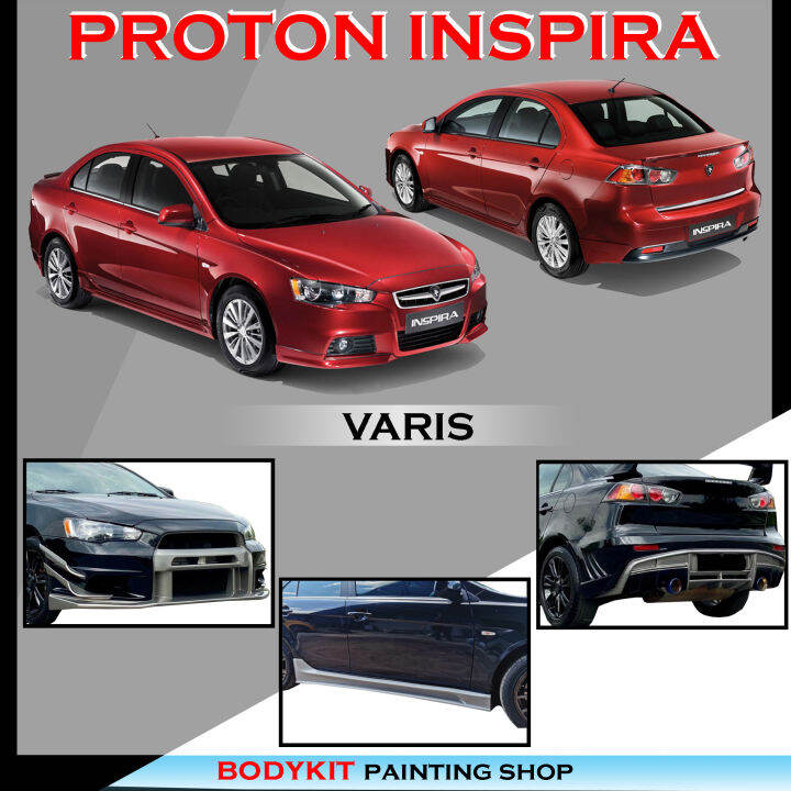 PROTON INSPIRA VARIS STYLE FULLSET SKIRTING(FRONT BUMPER,SIDE SKIRT, REAR BUMPER)MATERIAL FIBER