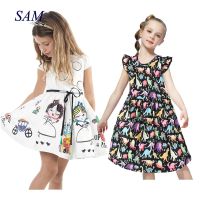 ZZOOI Girls Summer Dress Kids Clothes 2020 Brand Baby Girl Dress with Sashes Robe Fille Character Princess Dress Children Clothing