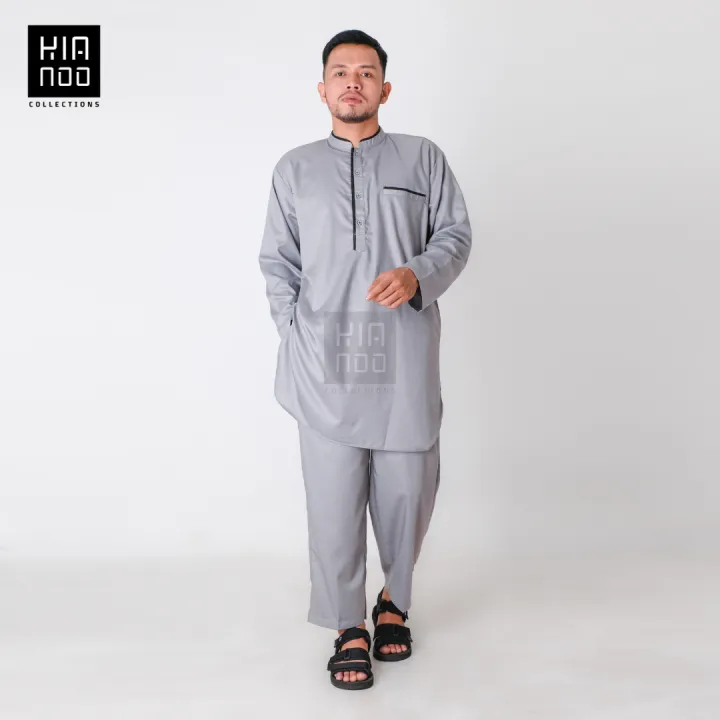 ZAVIR ABU TUA SERIES ORIGINAL BY KATSAE - kaos Koko polos Kurta pakistan  pria Dewasa Kerah v neck nek longline