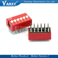 10 pcs DIP Switch de 6 bits Forma 2.54mm Toggle Switch Red Pressão Interruptor Eletrônico Atacado