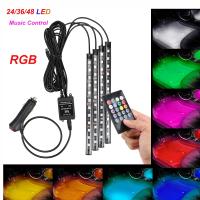 [ANYA Auto Parts] 12โวลต์รถ RGB ไฟโดยรอบโคมไฟ36/48ลูกปัด LED แถบภายในที่นั่งเท้าตกแต่งแสงคาราวานอุปกรณ์ยานยนต์