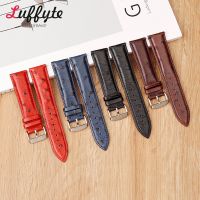 （A New Well Sell ） Ostrich Pattern Leather Strap 18mm 20mm 22mm Soft Quick Release Watchband Blue Black Red Brown Wrist Watch Band Bracelet