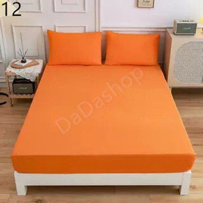 ผ้าปูที่นอน Da1/1-12 สีส้ม แบบรัดรอบเตียง ขนาด 3.5 ฟุต 5 ฟุต 6 ฟุต （ไม่รวมปลอกหมอน）เตียงสูง10 นิ้ว ไม่มีรอยต่อ ไม่ลอกง่าย