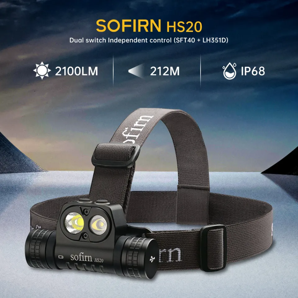 Sofirn HS20 2700lm USB C Rechargeable LED Headlamp 18650 Powerful Headlight  with SpotlightFloodlight Dual Switch Indicator Lazada PH