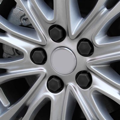 20 Pcs/Set 19/21mm 19# 21# Silicone Hollow Hexagonal Screw Cover Car Wheel Hub Caps Tires Exterior Decoration Protecting Black Nails  Screws Fasteners