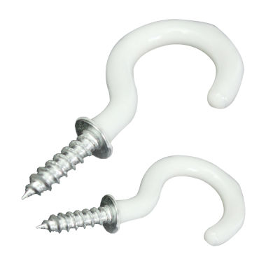 20x PVC Coated Stainless Steel Screw In Cup Hooks Ring Plant Jewelry Hanger Holder Dining Bar Tool