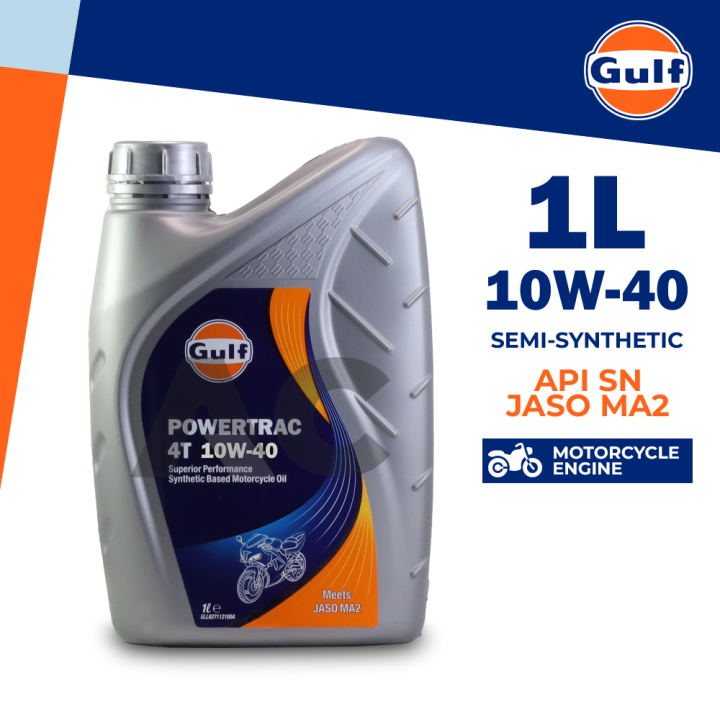 GULF POWERTRAC 4T 10W-40 1Liter Premium Semi-Synthetic 4-Stroke ...