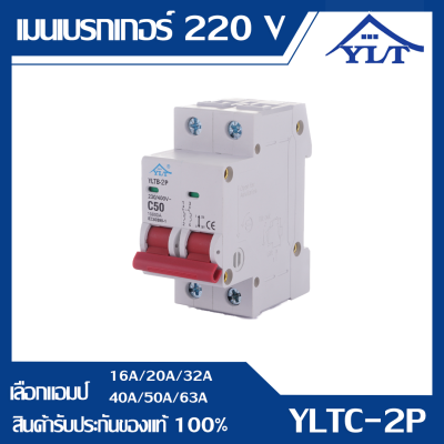 เมนเบรกเกอร์ 220 v เมนเบรกเกอร์  YLTC-2P เกาะราง เมนเซอร์กิตเบรกเกอร์ 16A-63A