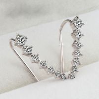 ashion Rhinestone Gold Silver Crystal Earrings Ear Hook Stud