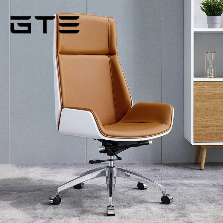 GTE Contemporary PU Leather High Back Office Chair with Ergonomic ...