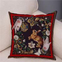 Home Decoration Vintage Floral Throw Pillow Cover Retro Pillowcase Decoration Velvet Cushion Cover Polyester Sofa Pillowcase