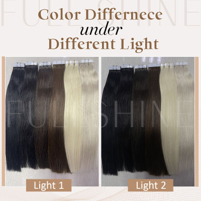 Full Shine Tape In Human Hair Extensions Blonde 100 Real Remy Human Hair Skin Weft Adhesive Glue On For Salon High Quality