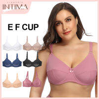 INTIMA บราขนาดพิเศษสตรีเสื้อชั้นในสตรีแบบไม่มีฟองน้ำเสริมความปเต็มรูปแบบรองรับการควบคุมชุดชั้นในแบบดันทรงเต้านมใหญ่คัพรู้สึกได้ถึงผิวที่เรียบบราผ้าไหมน้ำแข็งไร้รอยต่อสุดเท่