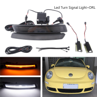 Smoked LED Turn Signal DRL Daytime Running Light with Amber Turn Signal Lights for VW Beetle 2006-2010 Car Parts