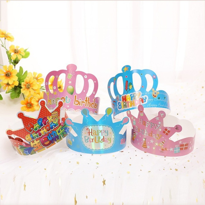 50pcs Paper Birthday Crowns Hat Cap for Kids Family Classroom School ...