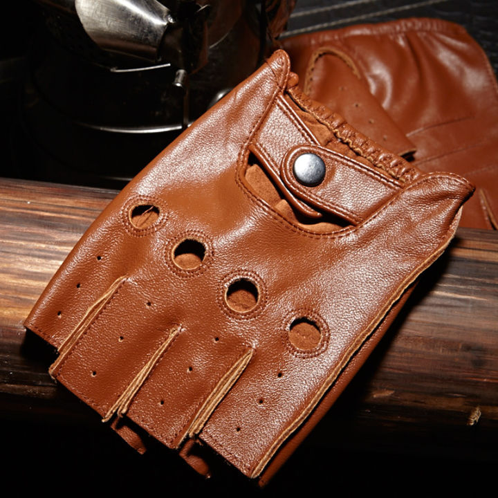 men-sheepskin-s-r-genuine-leather-fingerless-s-driving-cycling-motorcycle-unlined-half-finger-s