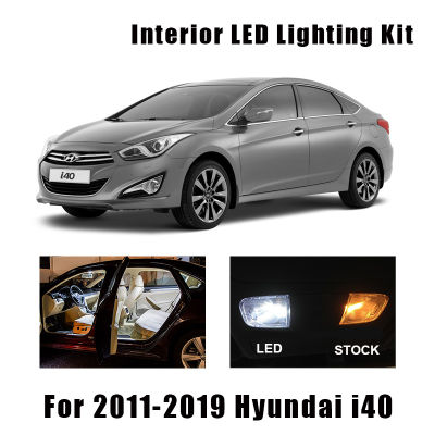 16pcs White Canbus Car Accessories LED Interior Light Kit For Hyundai i40 2011-2019 Map Dome Reading Roof License Plate Lamp