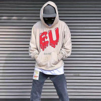 Saint Michael EU ละลายเพื่อทำ Old Vintage Graffiti Vandals สกปรกทาสี Hoodies คลุมด้วยผ้าหลวมสำหรับผู้ชายและผู้หญิง