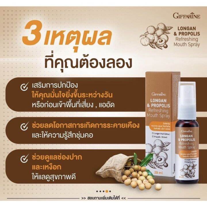 เม้าท์-สเปรย์-สารสกัดจากลำไย-กิฟฟารีน-ลองแกน-แอนด์-โพรโพลิส-รีเฟรชชิ่ง-ตัวช่วยเพิ่มการปกป้อง-ให้กับคุณและคนที่คุณรัก