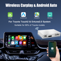 Apple ไร้สาย CARABC แอนดรอยด์ออโต้สำหรับ TOYOTA RAV4 Corolla Tacoma Camry CHR ทุนดราไฮเลนเดอร์พรีอุส4Runner Yaris โมดูลรับประกัน