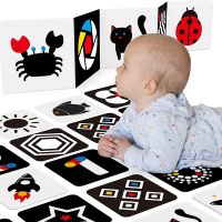 【CC】☎  Baby Visual Stimulation Card Contrast Flash Cards for Kids Educational Sensory Book Flashcard