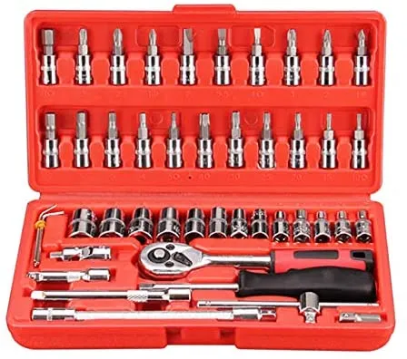 Tools Kit and Socket Set, 46-Piece Socket Tool Kit Set，Ratchet Wrench，Tool  Set，Repair Tool Set，Socket Wrenches Set， Tool Kit with Toolbox Storage Case  (46-Piece) | Lazada PH