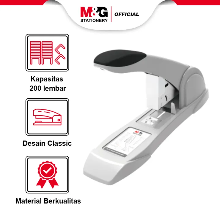 M&G Heavy Duty Stapler 200 sheets Quick Frontloading MGS300 Lazada