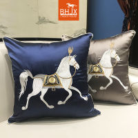 Light luxury European-style war horse cushion pillow High-quality Chinese embroidery Living room sofa backrest decor pillow core