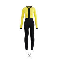 SS2023 BLACK YELLOW  JUMPSUIT ชุดว่ายน้ำ แขนยาวขายาว สีเหลืองดำ มีฟองน้ำในตัวผ้าหนา กัน UV UPF 50+