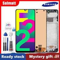 Salmatt 6.4 "หน้าจอ Incell สำหรับ Samsung Galaxy F22 / E225F SM-E225F SM-E225F/DS ชิ้นส่วนจอสัมผัสแอลซีดีของเครื่องแปลงดิจิทัลกับกรอบกลาง