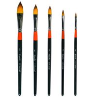 5PCLot High Quality Taklon Hair Wooden Handle 113Oval Watercolor Artist Filbert Art Supplies Brush