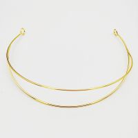 3pcs Metal Hairband Two-line Bride Crown Base Gold Silver Hairwear Hair Bands Settings for Wedding Headwear Jewelry Components