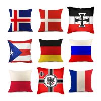 New Home Decorative Pillows National Flag Patterns Printed Cushion Cover 45x45cm Cotton Linen Pillow Cover Euro Style Pillowcase