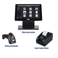 HSPOS 14 Inch Cash Register Win10 I3 I5 POS System Cashier Terminal With Printer Scanner and VFD Fax Paper Rolls