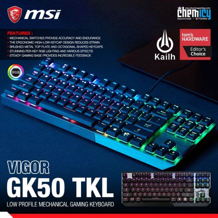 MSI Vigor GK50 RGB TKL Low Profile Mechanical Gaming Keyboard | Lazada ...