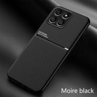 Honor X8 5G Case,RUILEAN Fashionable Moire Embedded Iron Plate Ring-free Bracket Phone Case (Compatible with Magnetic Car) for Honor X8 5G