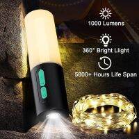 33Ft Camping Flashlights String Lights with Camping Lanterns 4000mAh Charger Waterproof Fairy Lights Decoration for Outdoor