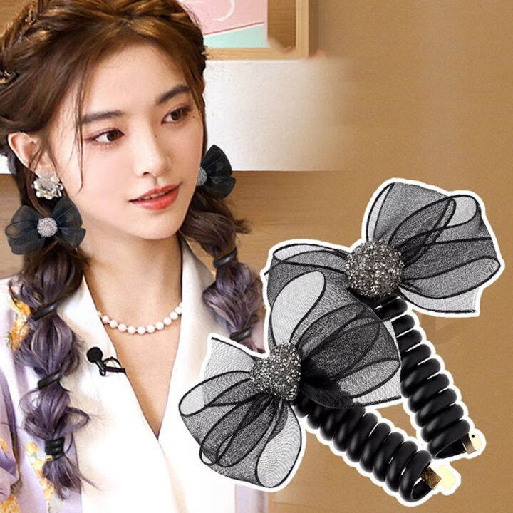 [YWYK] Bowknot Hair Ring Bubble Braid Hair Ponytail Artifact Head Rope