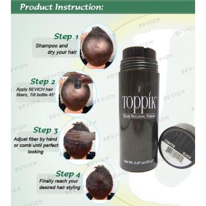 toppik-hair-fiberผงไฟเบอร์-เพิ่มผมหนา-แก้ปัญหาผมบาง