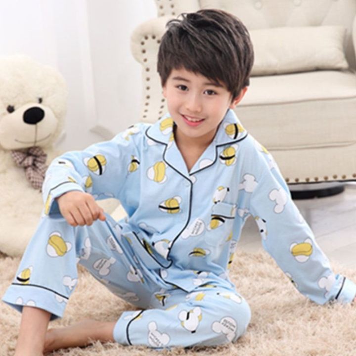 muji-high-quality-spring-and-autumn-long-sleeved-childrens-pajamas-for-boys-girls-big-children-boys-girls-boys-girls-cartoon-home-clothes-air-conditioning-clothes-set