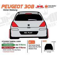 （Kvs auto parts）สติ๊กเกอร์ Kereta Belakang Peugeot 308กำหนดเอง Warna dan No. Plat