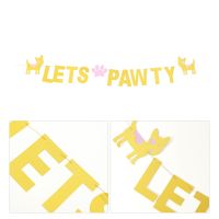 Banner Party Pawty Birthday Dog Pet Letss Decorations Supplies Let Decor For Sign Garland Cat Pawadoption Favors Happy Banners Streamers Confetti