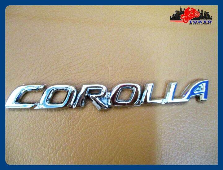 toyota-corolla-logo-emblem-chrome-sticker-size-12x1-5-cm-1-set-โลโก้-สติ๊กเกอร์-ข้อความ-corolla-สรโครเมี่ยม-พร้อมกาวติด