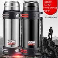 1L/1.6L/2L Large Thermos Bottle Vacuum Flasks Stainless Steel Insulated Water Thermal Cup With Strap 48 Hours Insalation